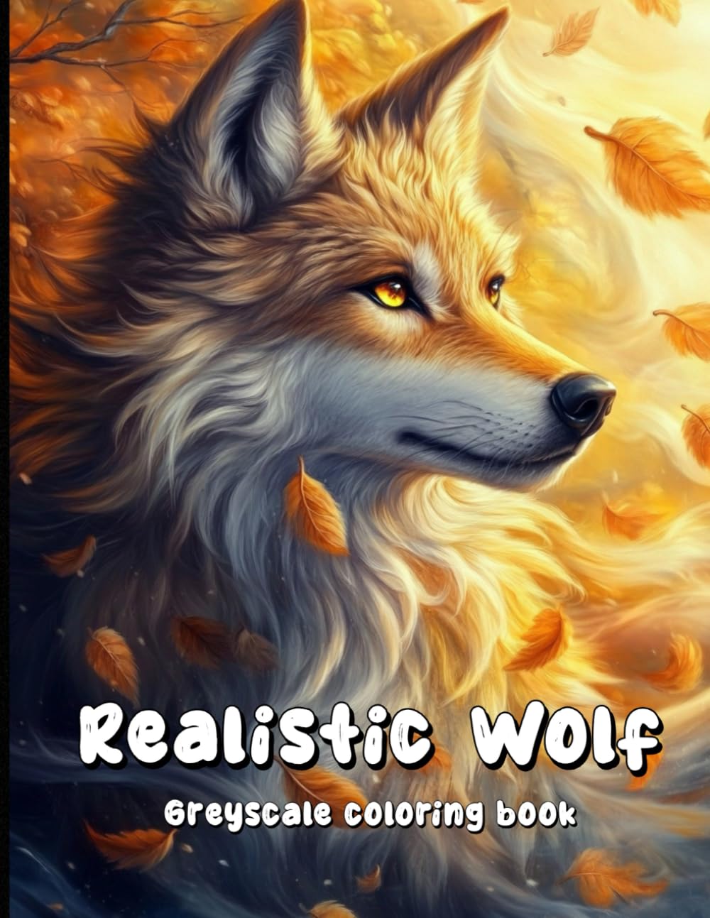 Realistic Wolf Greyscale coloring book: Beautiful and unique designs for adults to color, relax and enjoy.