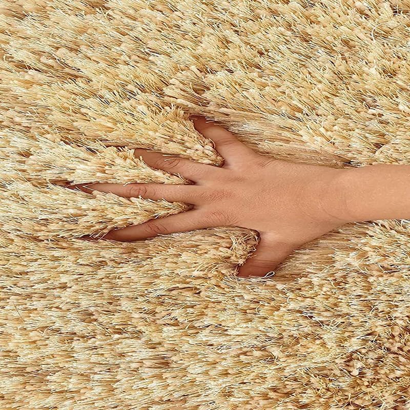 Image of Carpet for Living Room 5X7 FEET Modern Soft Shaggy Carpet Thick, Fluffy & 2 inch Pile Shag Rug for Your Kids Room, Bedroom & Livingroom (Gold)