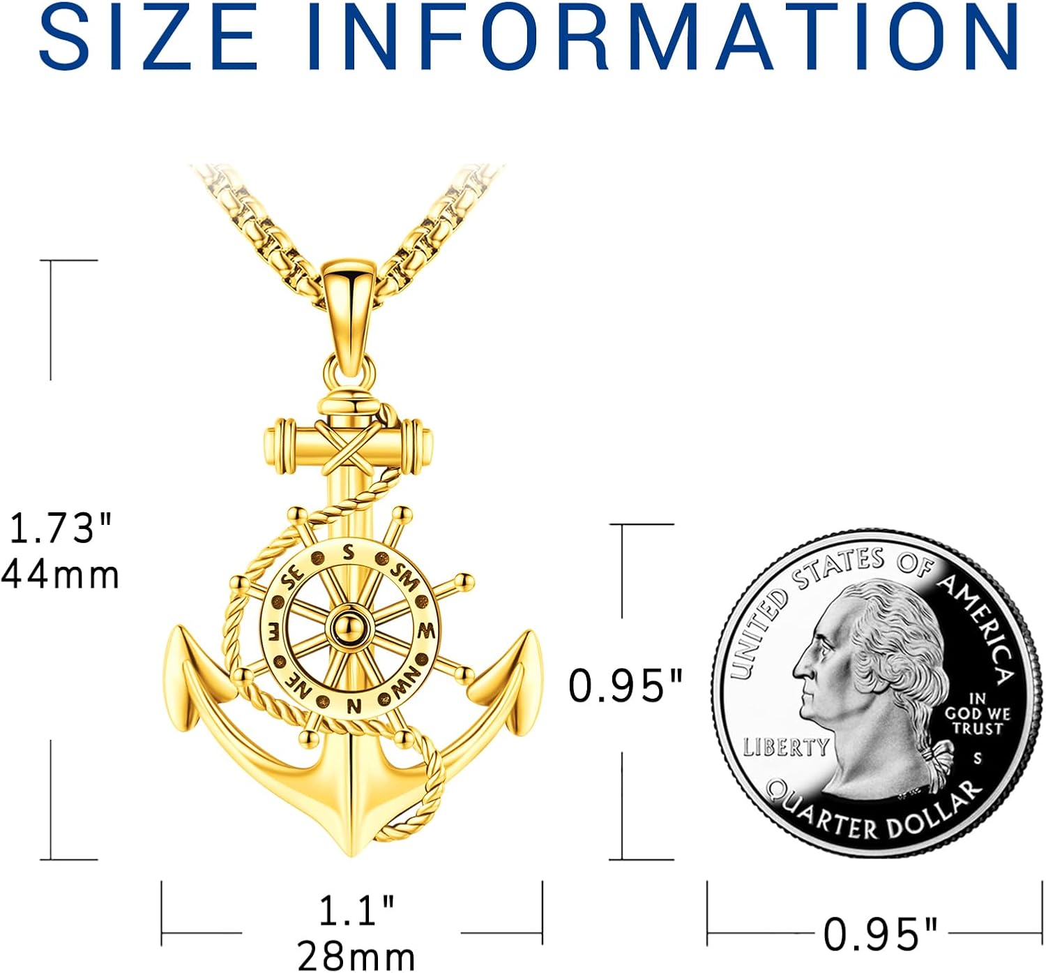 Compass Necklace for Women Men 925 Sterling Silver Pendant Urn Necklaces for Ashes Picture Locket Necklace Anchor Necklace Viking Necklace Crystals CZ Moonstone Abalone Shell Turquoise Compass Jewelry
