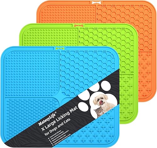 MateeyLife Alfombrilla de lamer para perros y gatos, alfombrillas prémium para lamer con ventosas para aliviar la ansiedad del perro, almohadilla