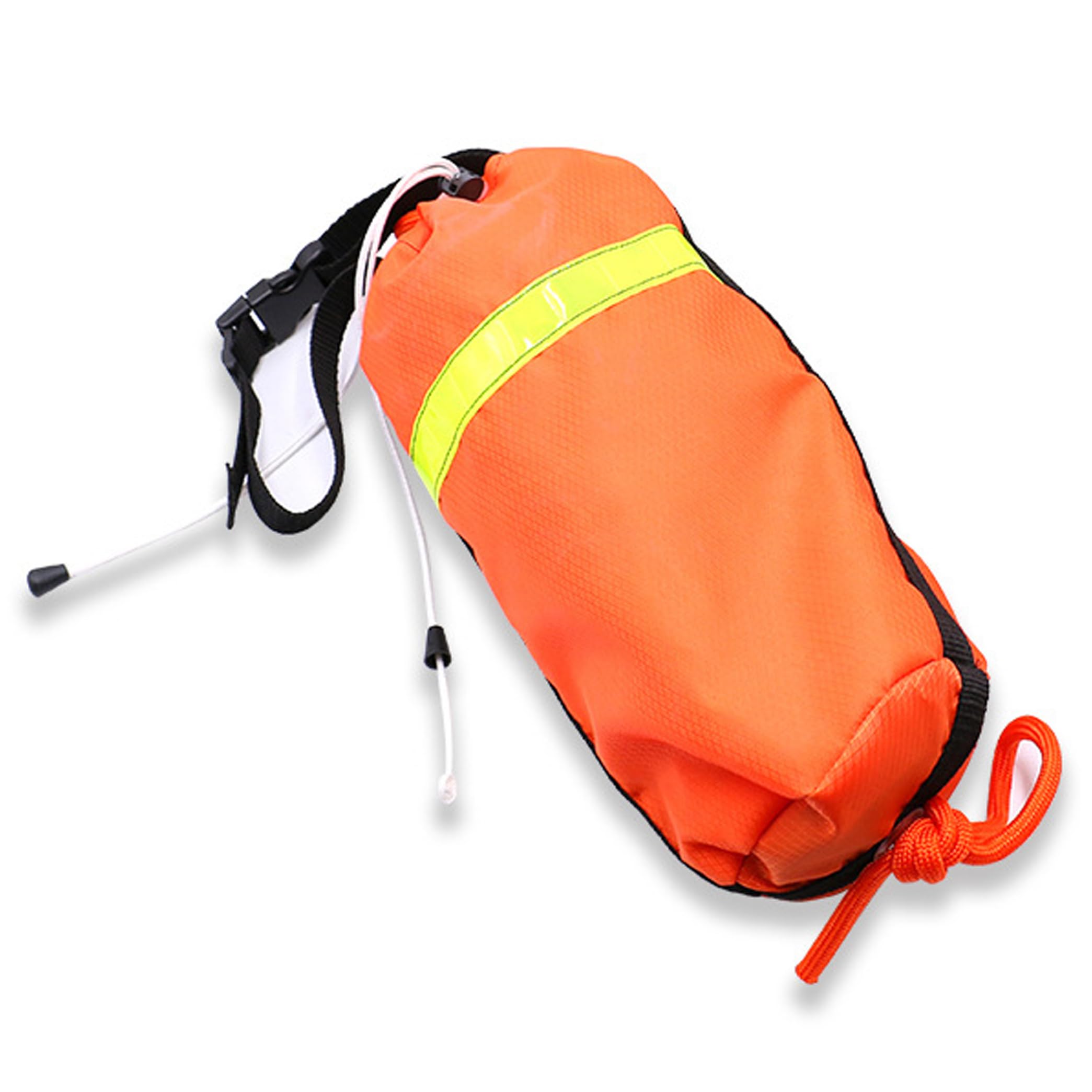 Wurfsack 70 Fuß Wurfbares Schwimmgerät mit reflektierendem Schwimmseil, Sicherheitsausrüstung, ideal für Boot, Kajak, Floß, Pool, Orange