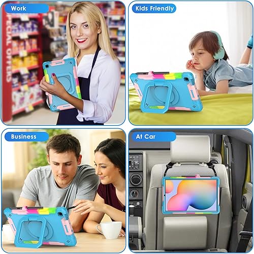 Miniatura 7 de DETUOSI Funda para Samsung Galaxy Tab S6 Lite de 10.4" 20202022 (modelo SM-P610P615P613P619) con soporte para bolígrafo, resistente a prueba de