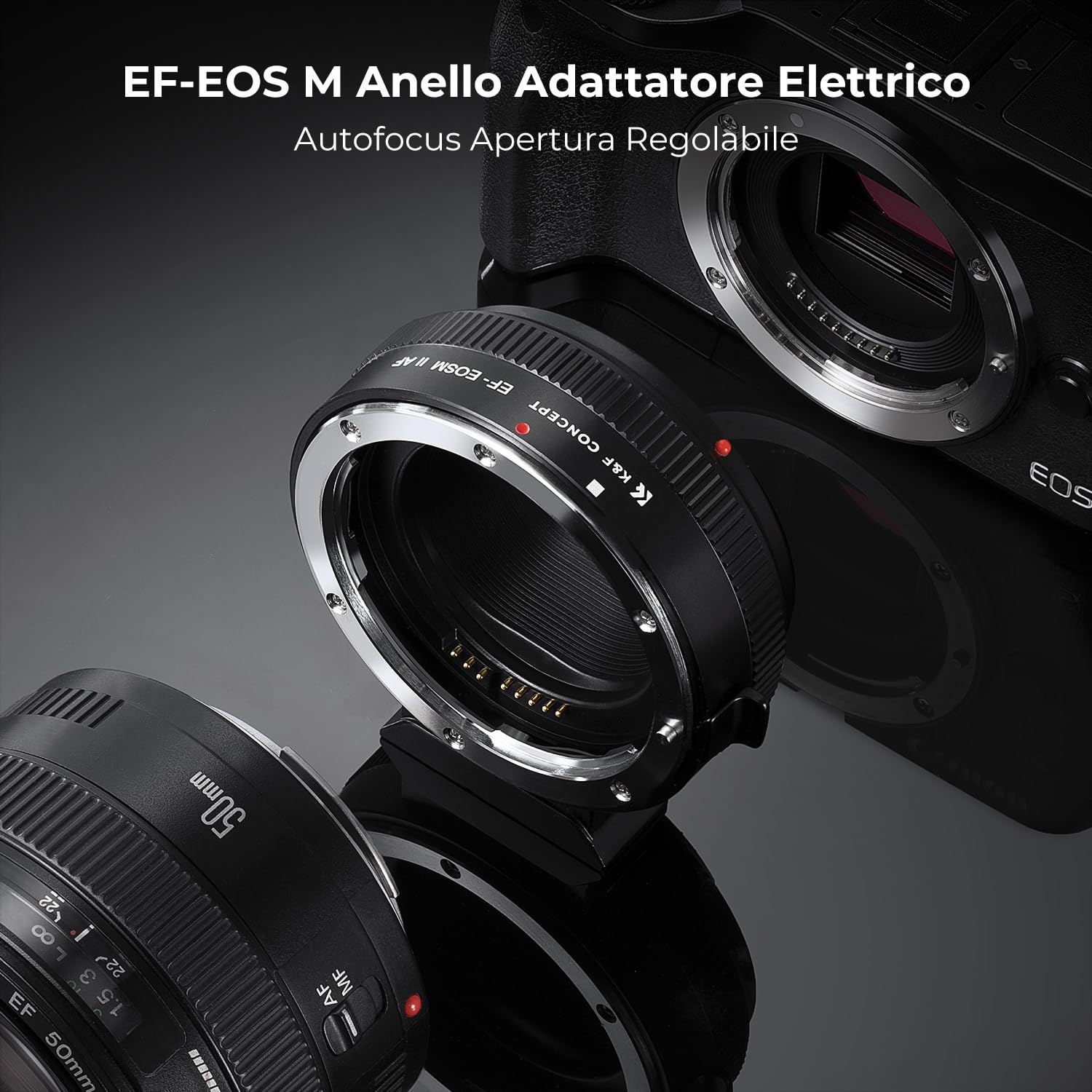 Titolo SEO: Convertitore per Canon EF/S a EOS M con AF da K&F Concept - Dettaglio