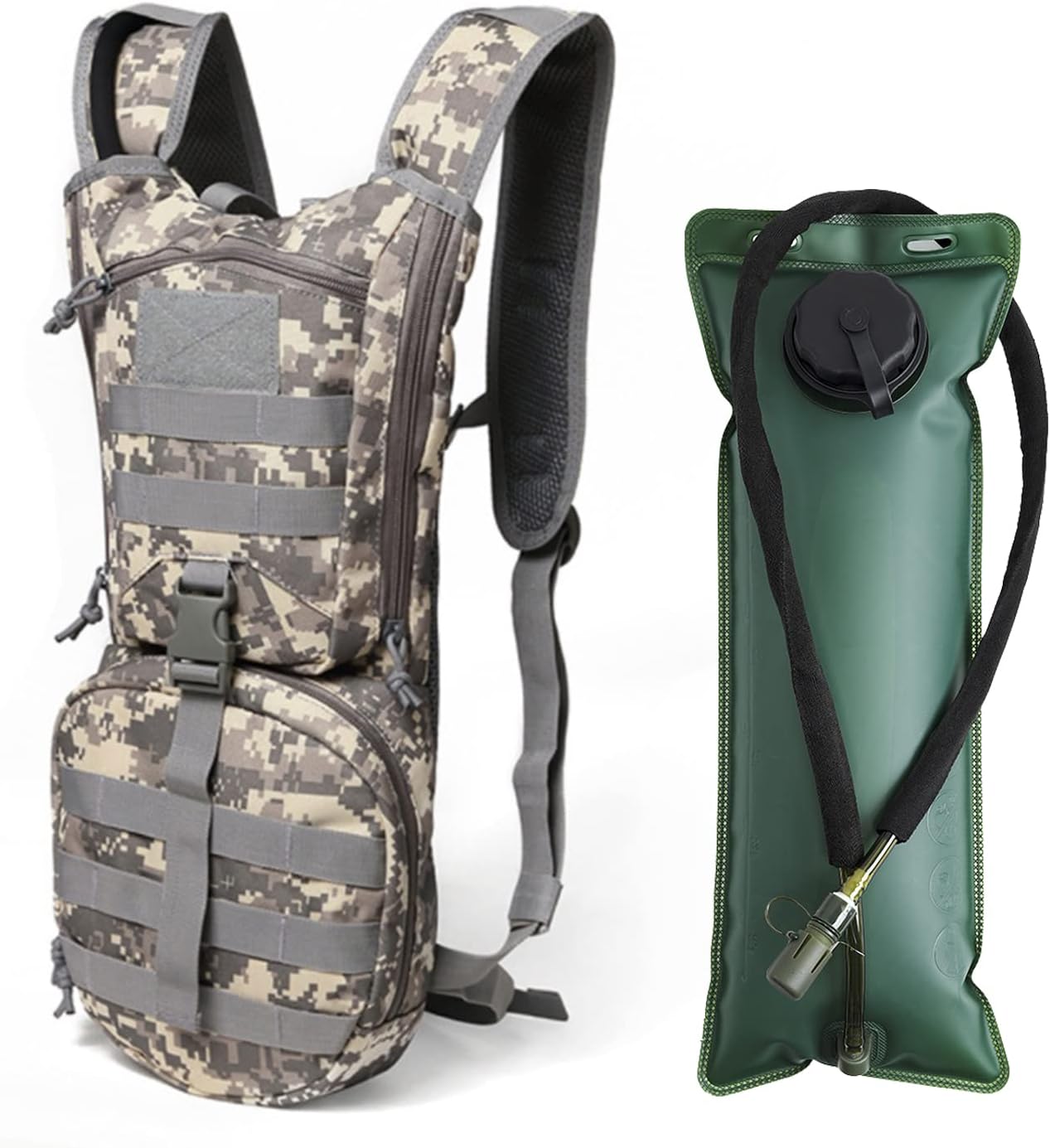 WLDOCA Hydration Bladder Bag Sports Molle Backpack Training Oxford Outdoor Hiking Cycling Hydration Pouch for Hiking Camping Bikepacking