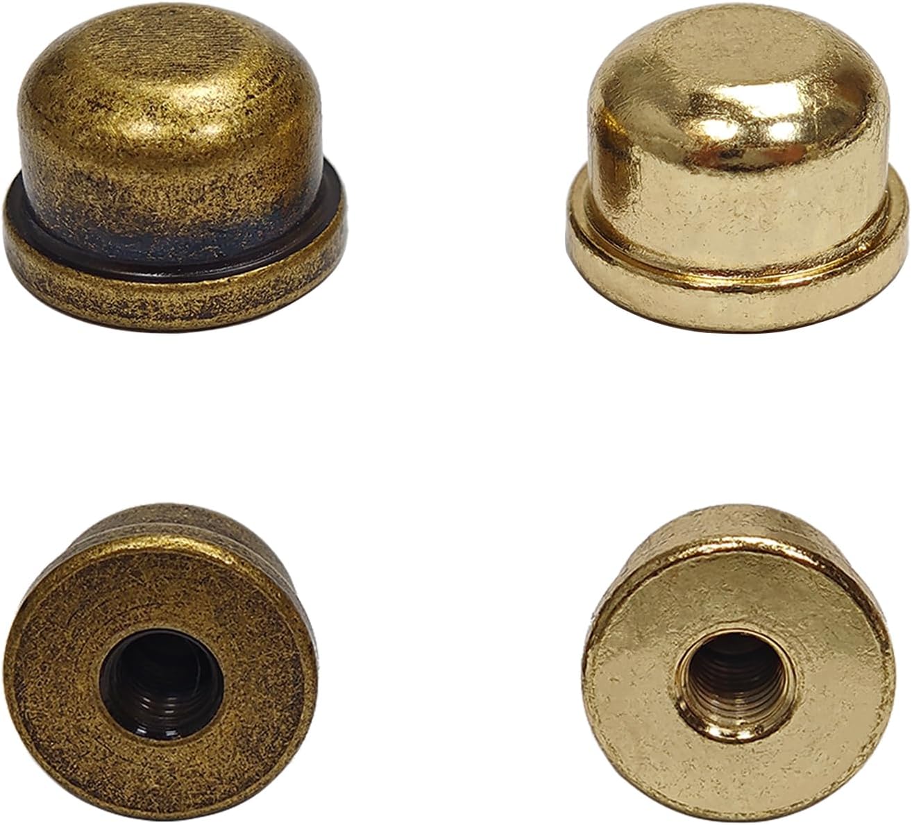 4 Pack Lamp Finials, 1/4-27 Thread Screw On Knob Tops for Lampshade Harp Replacement, Decorative Lamp Shade Screw Top Lighting Accessories (Gold and Bronze)
