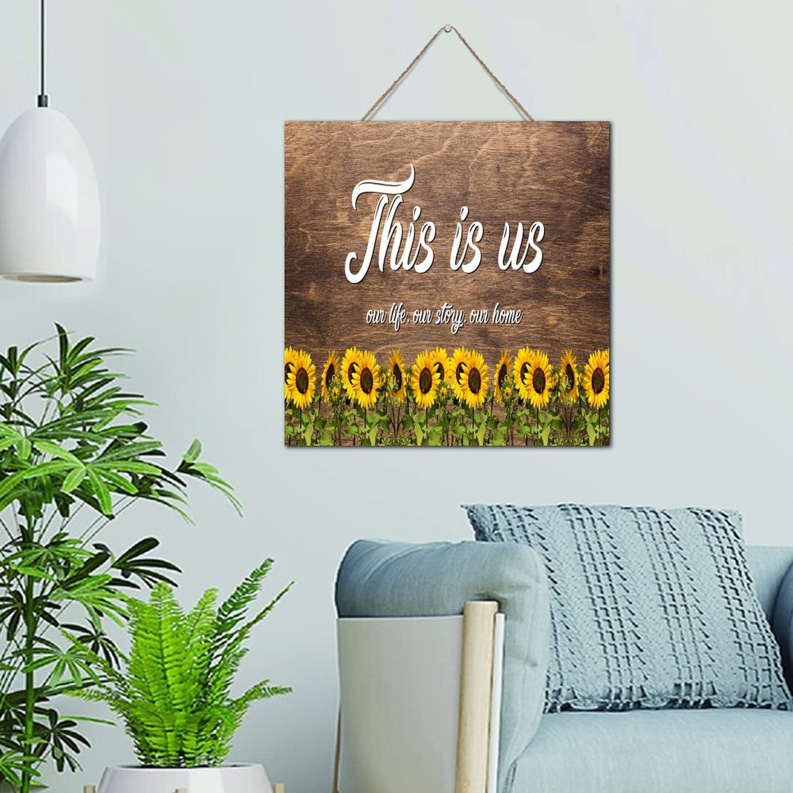 Cadre mural en bois 30x30 cm Tournesol Déco Maison de Qualité