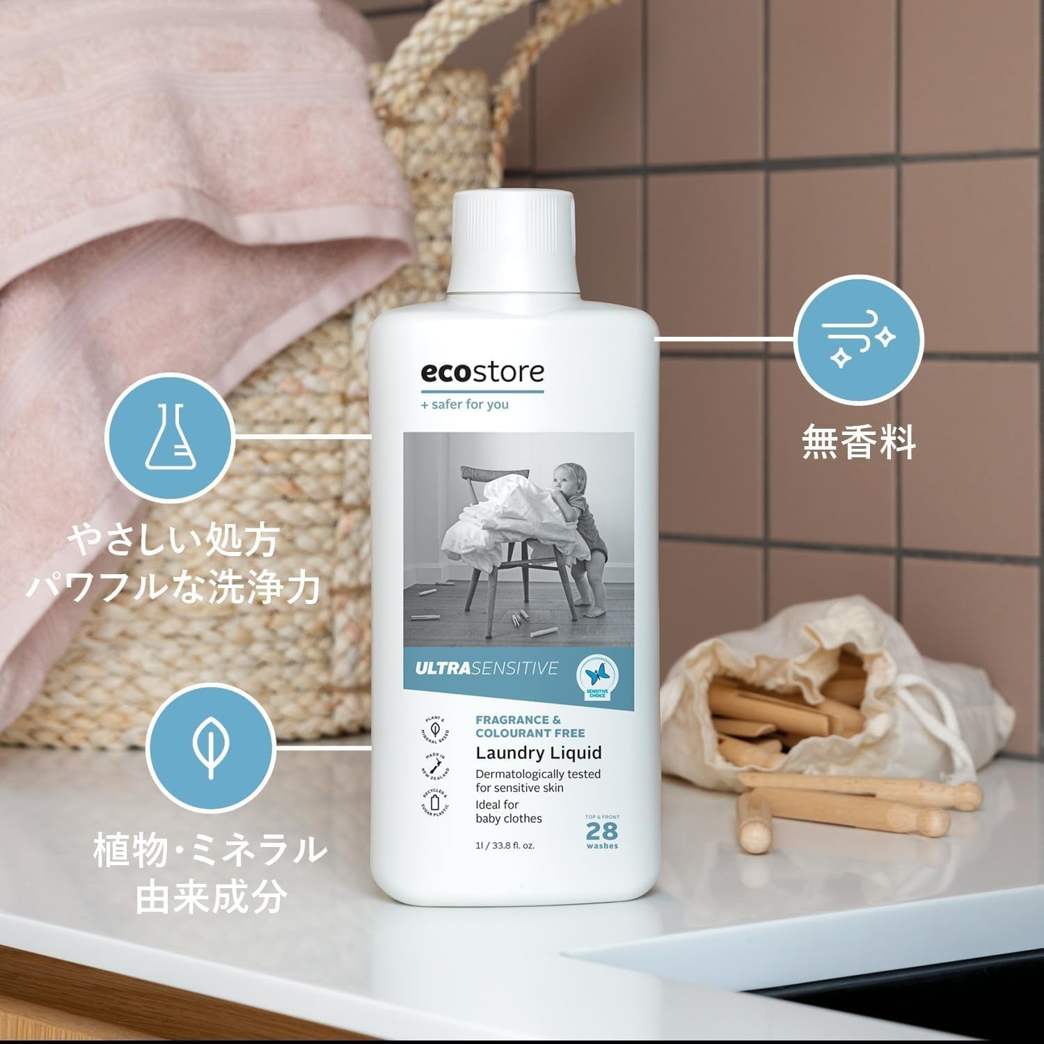 Amazon.co.jp: ecostore(エコストア) ランドリーキット 洗濯洗剤 柔軟
