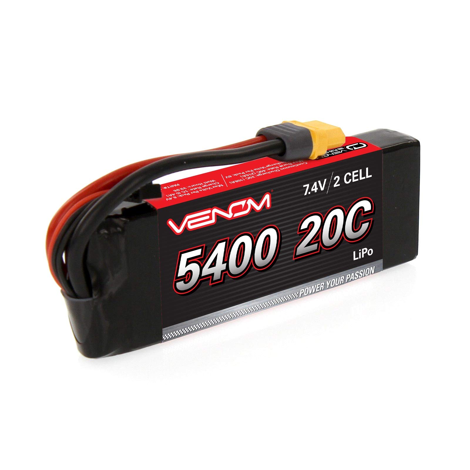 Amazon.com: Venom 20C 2S 5400mAh 7.4V LiPo Battery with Universal