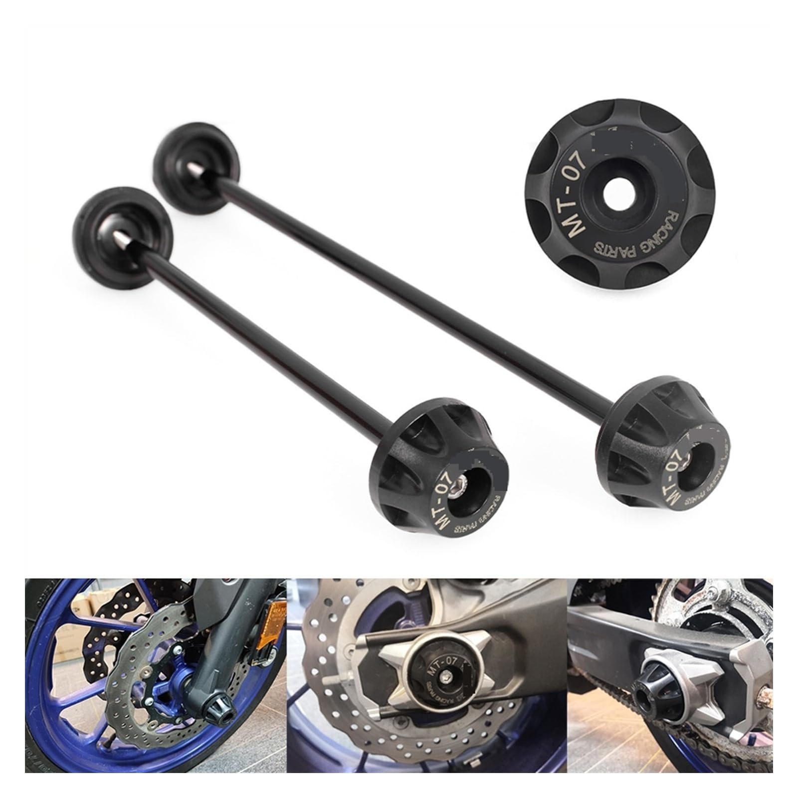 Fireleopard Assale Anteriore Posteriore Forcella Crash Slider Protezione Ruota Moto Compatibile con Yamaha MT-07 FZ-07 2014-2023 XSR700 MT07 FZ07