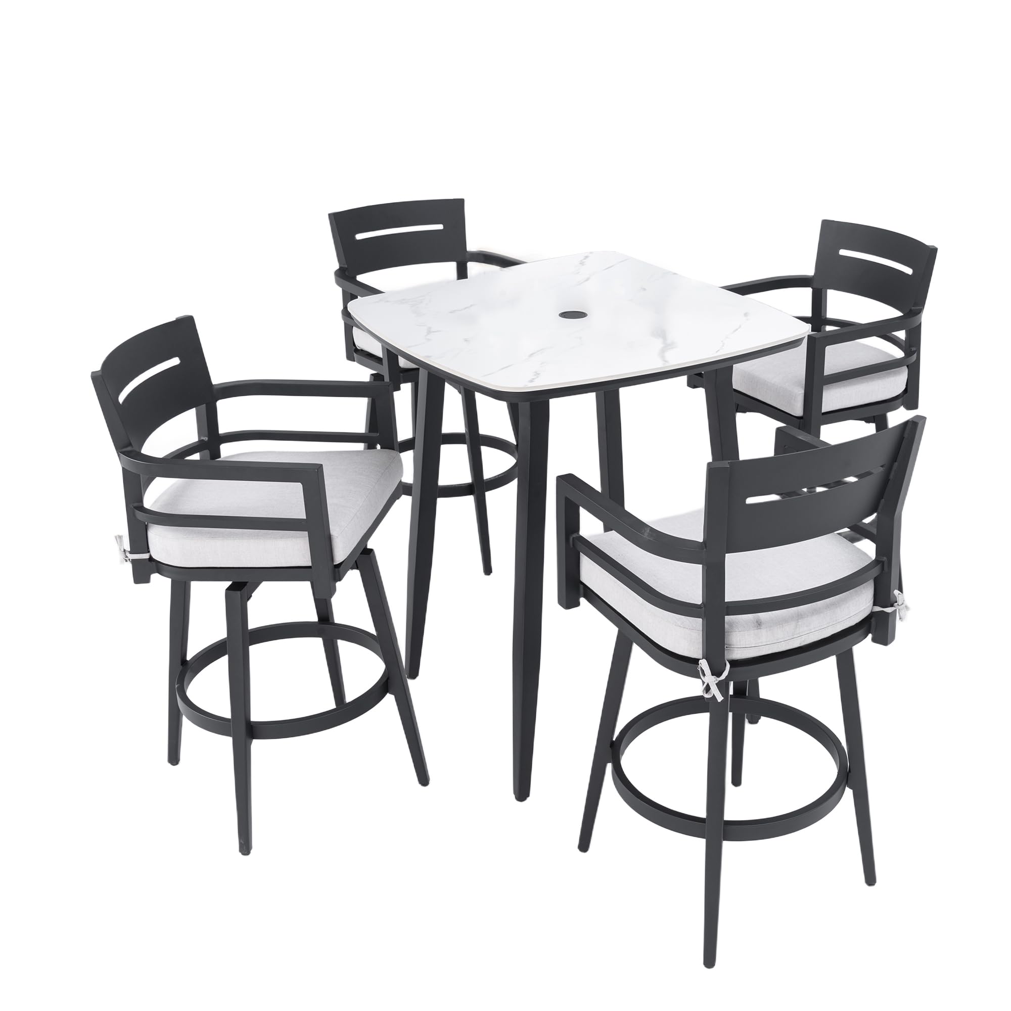 ELIHGTBY Modern 5PCS Outdoor Bar Set
