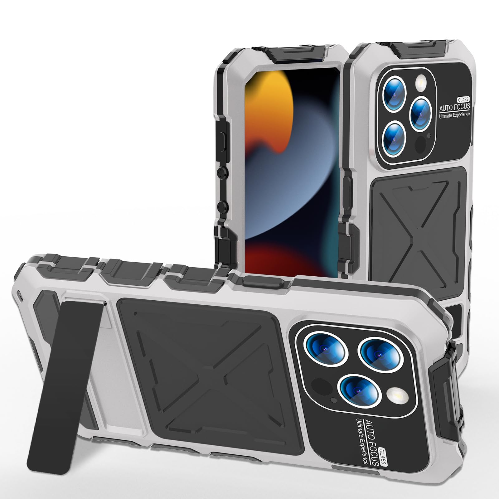 Coque rigide en aluminium et TPU pour iPhone 15 Pro Max argent - 8