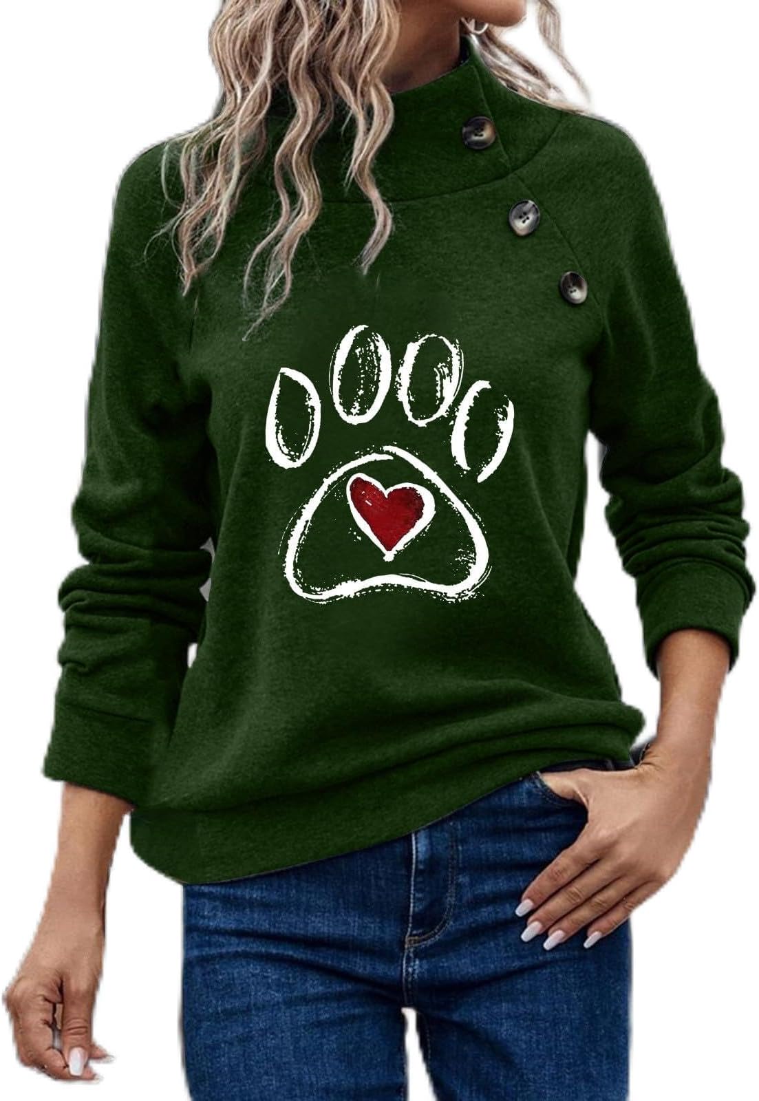 AopirtaWomen's Round Neck Printed Color Fashion Top Long Sleeve Top Sweatshirts pink santa sweatshirt