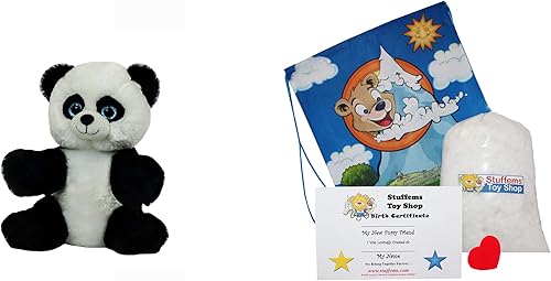 Haz tu propio juego de oso panda de peluche de 8 pulgadas, muy suave, no requiere costura