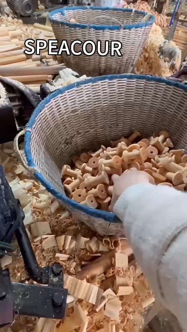 SPEACOUR 20 Pezzi Bobina Vuota Legno Naturale Rocchetti Legno Di