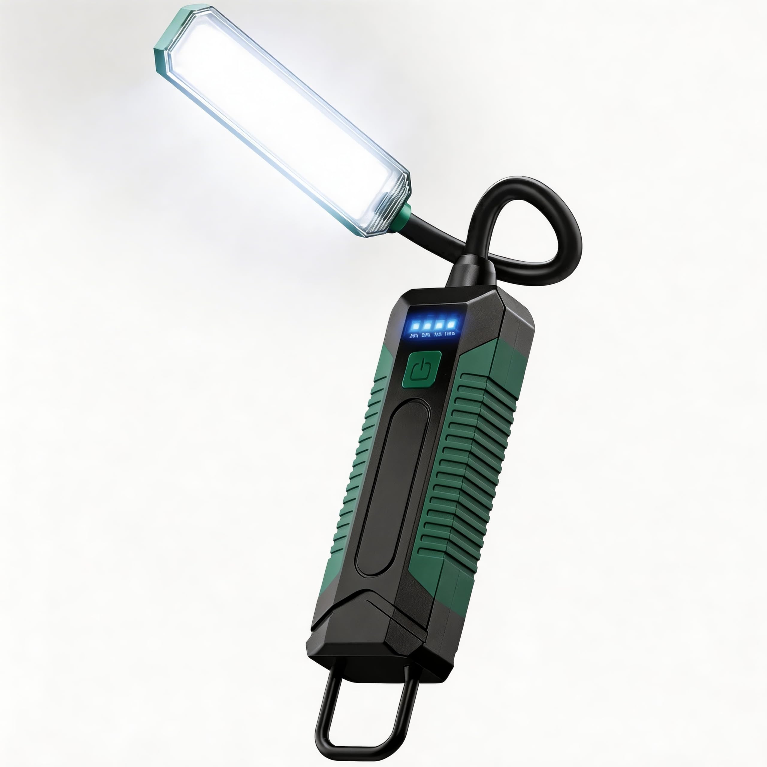 LETOUR Lampada di ispezione con tubo flessibile, magnete girevole a 360°, gancio, 5 modalità e 4 indicatori di carica LED, lampada da officina, regalo per uomini