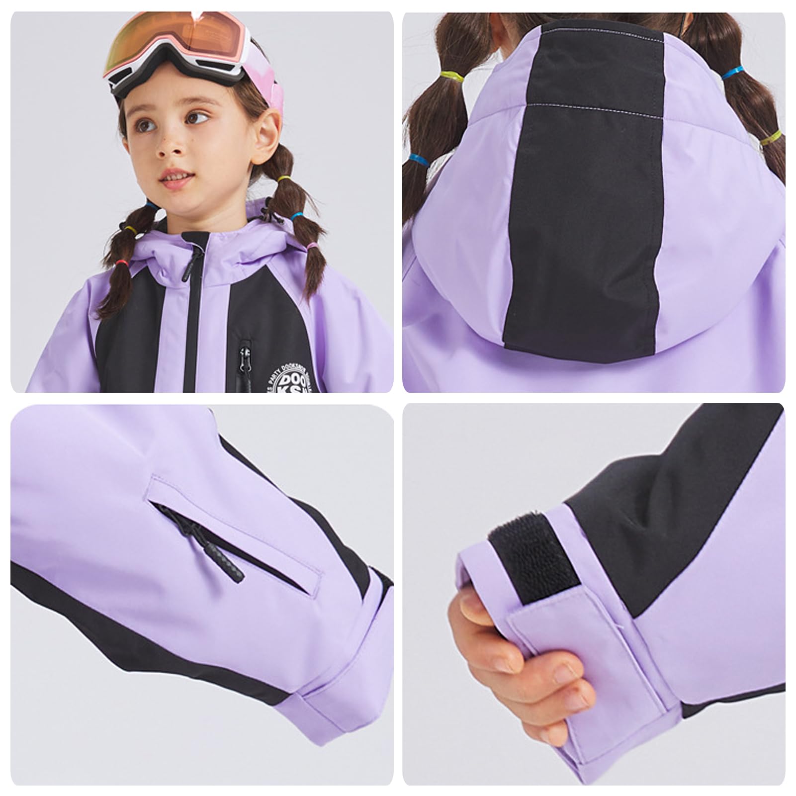 Kinder Mädchen Schneeanzug Jungen Skianzug 2tlg Bekleidungssets Unisex Skijacke&Schneehose Winddichte Wasserdicht Ski Anzug