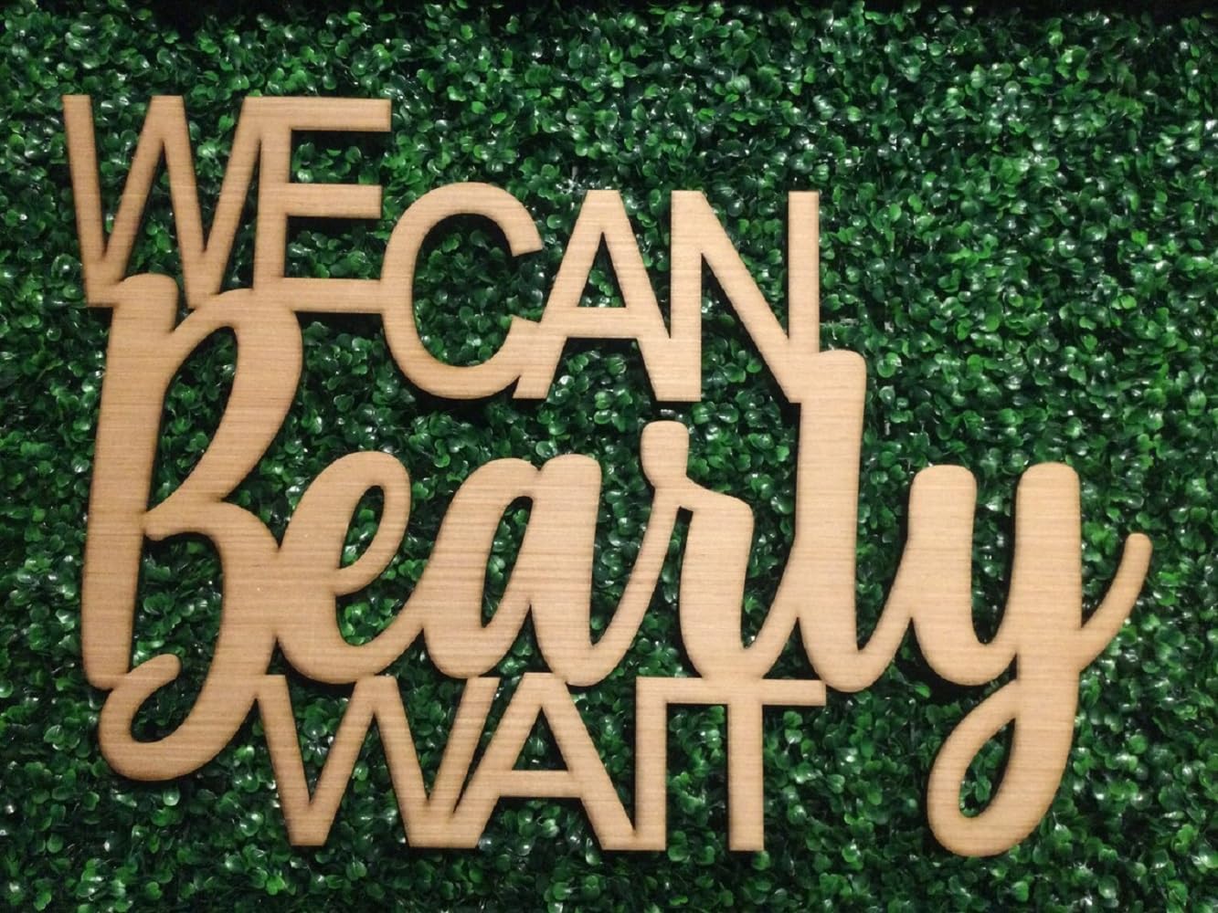 Photo 1 of [MAJOR DAMAGE] We Can Bearly Wait Wooden Backdrop Sign, Baby Shower Decoration Backdrop,Gender Reveal | Photo Prop | Decal Sign,Baby Newborn Party Decorations