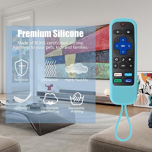 Miniatura 6 de Paquete de 2 fundas para Roku ExpressStreaming StickPremiere - Funda de silicona para control remoto TCL Hisense Roku TV, funda de repuesto para