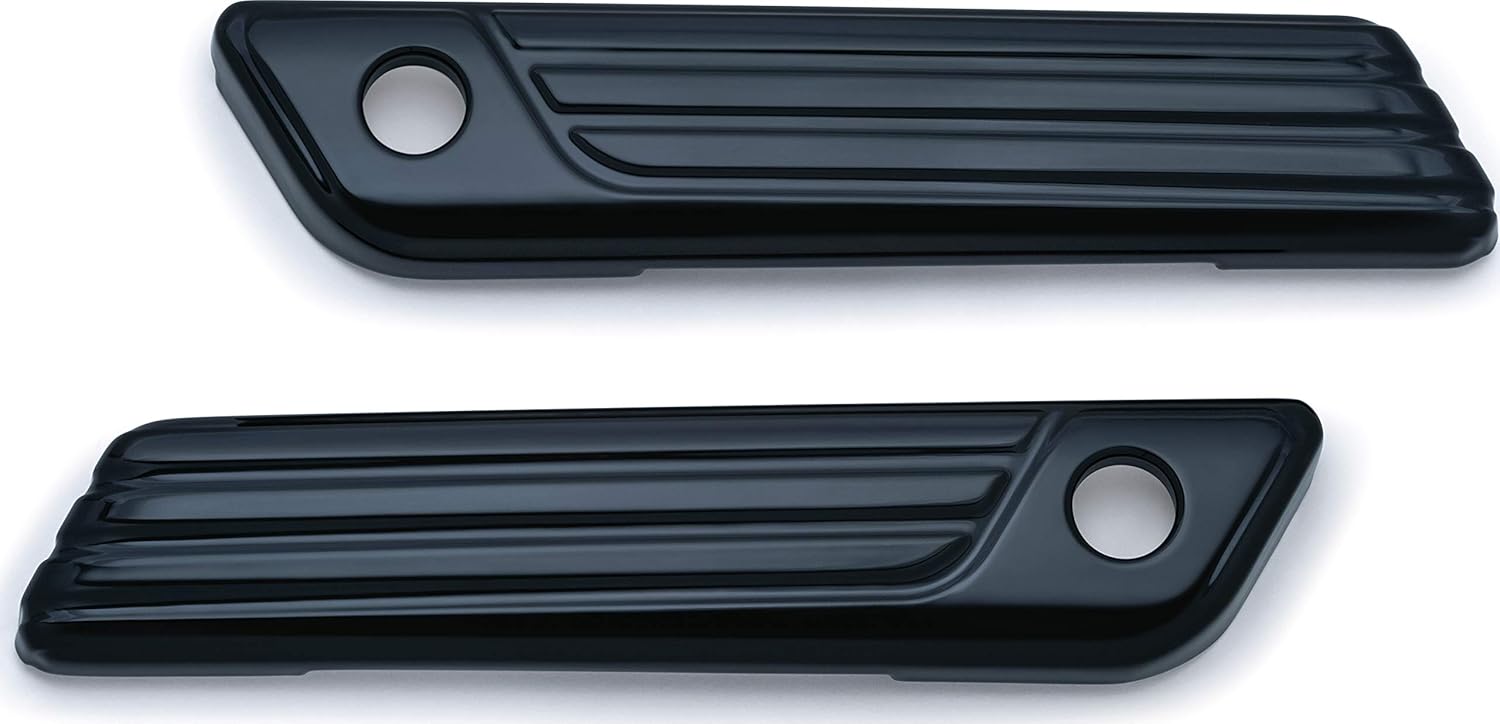 Kuryakyn 6987 Motorcycle Accent Accessory: Tri-Line Saddlebag Hinge Covers for 2014-19 Harley-Davidson Touring Motorcycles, Gloss Black, 1 Pair