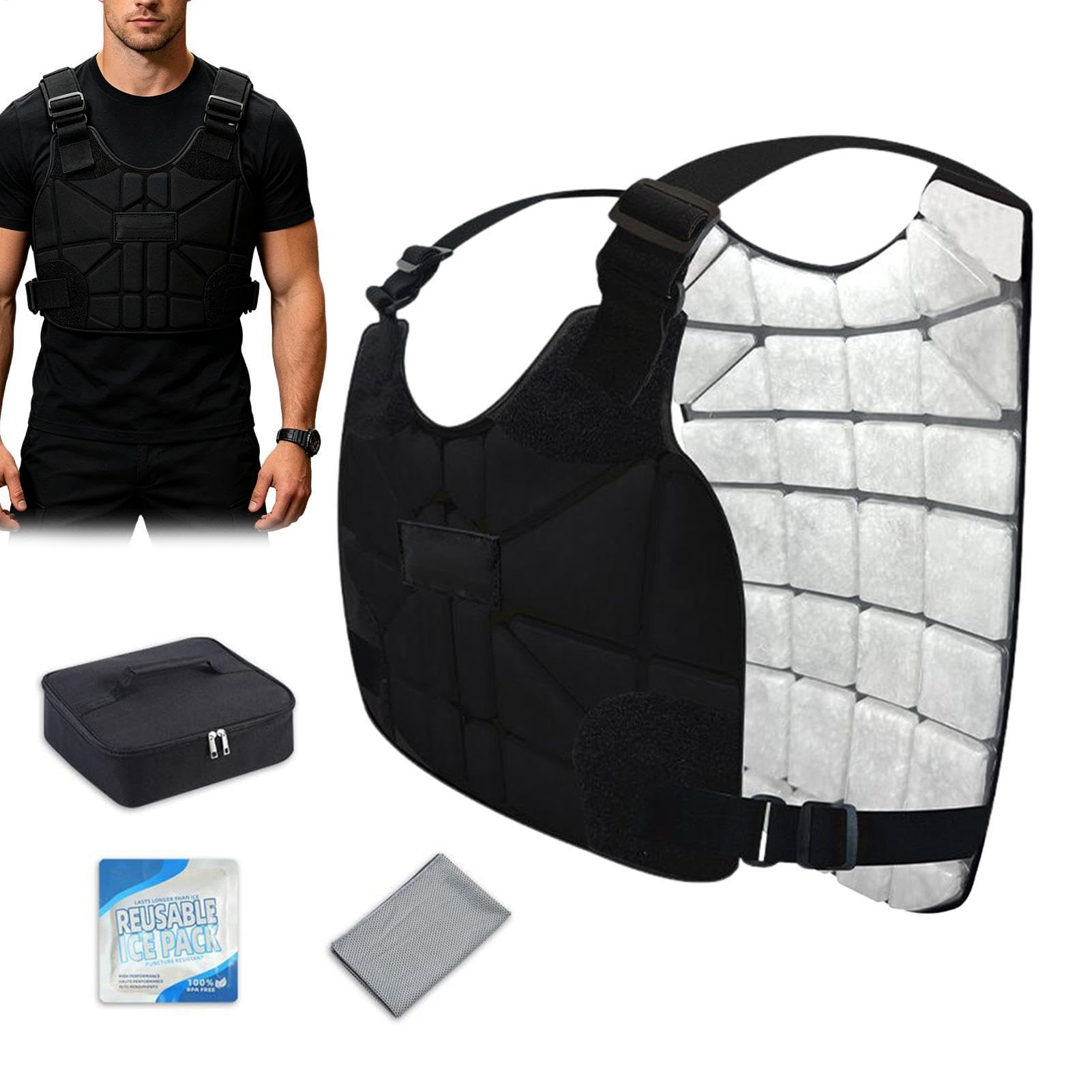 Generico Gilet Ghiaccio, Giacca senza Maniche, Giacca Rinfrescante, per Escursioni a piedi, Corsa, Camminata, Campeggio, Attività sportive, Lavoro, Edilizia, e Attività all'aperto