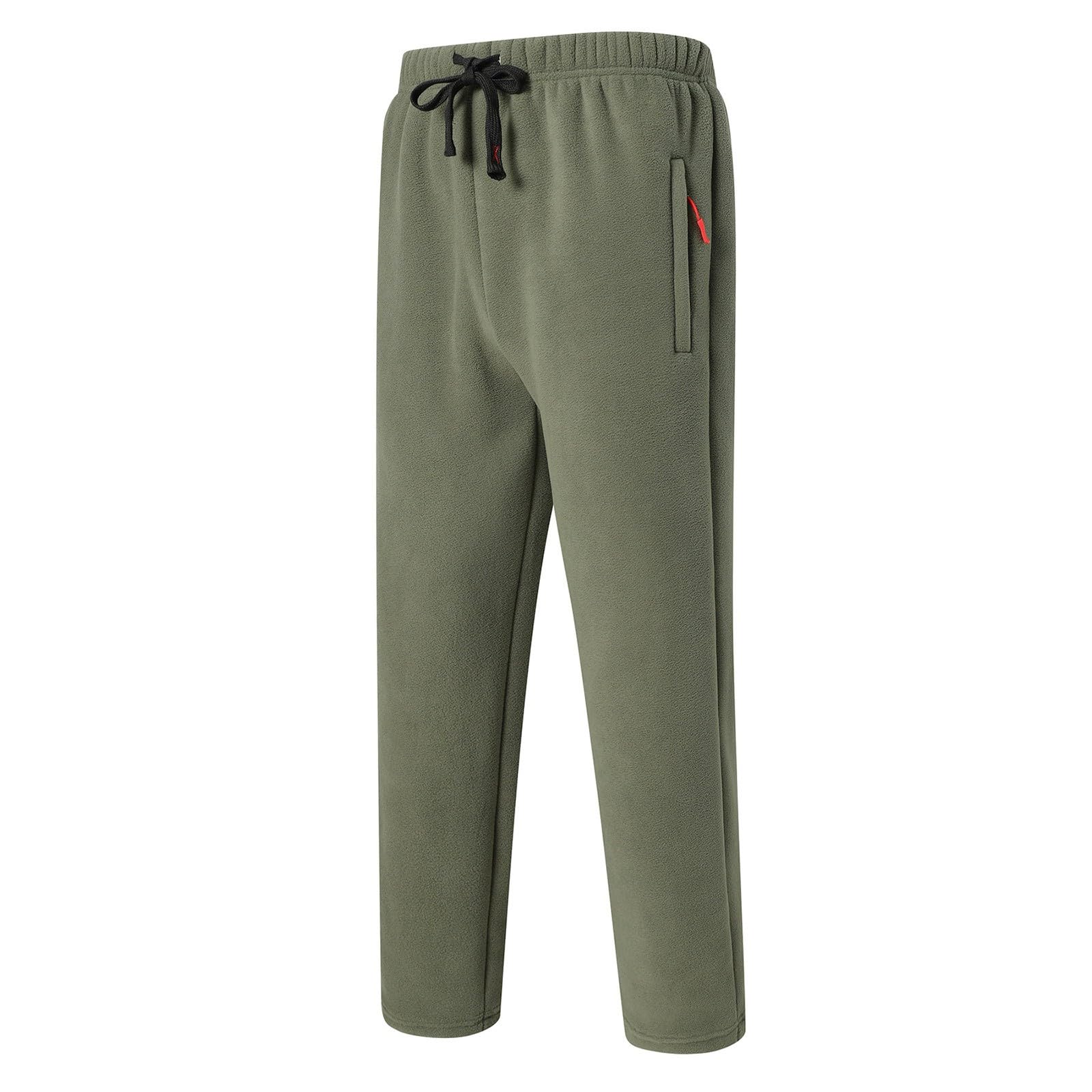 Generisch Pantalones de chándal largos para hombre forrados con forro polar y reforzados, pantalones térmicos de color sólido, pantalones térmicos para hombre, cintura elástica con cordón y bolsillos
