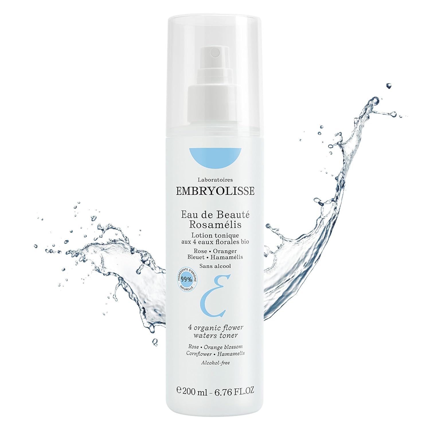 Embryolisse Eau de Beaute Rosamelis. Nourishing Floral Face Toner for All Skin Types, with Organic Flower Waters, 6.76 Fl Oz
