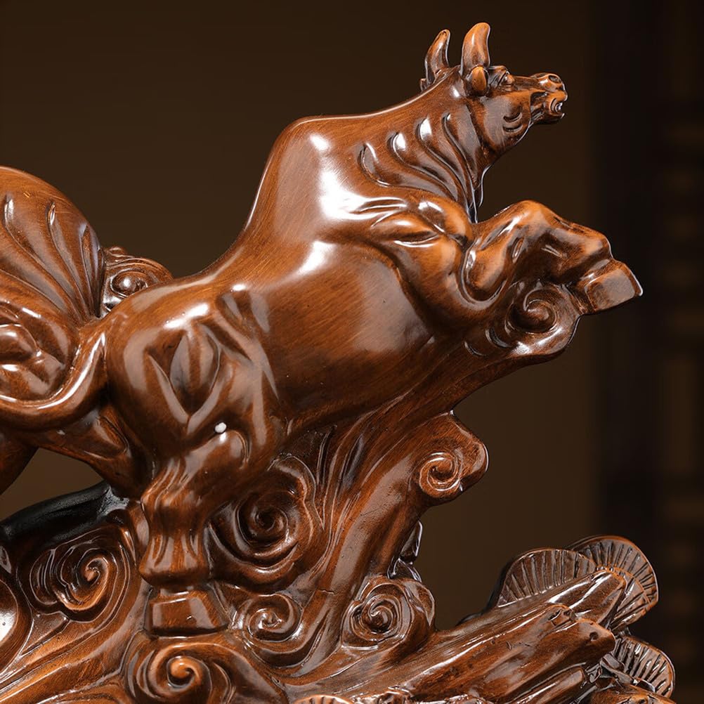 Statua byka rzeźba byka żywica Feng Shui figurka wołu na chińskie pamiątki prezenty dekoracje do domowego biura kreatywny byk byk statua z żywicy rzeźba byka,M
