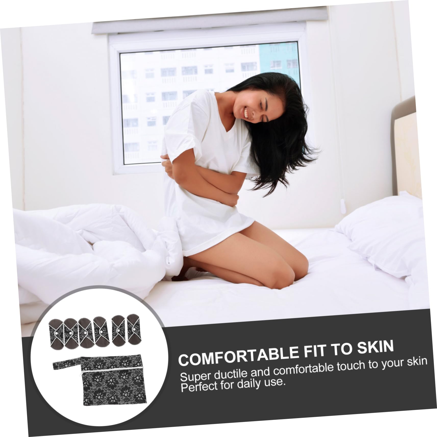 FOMIYES 3 Juegos De Compresas Menstruales Reutilizables Lavables Para Mujer De Tela Transpirable Seguras Para Viajes De Uso Diario Con Botones A Presión Para Evitar Fugas 6 Unidades X 3