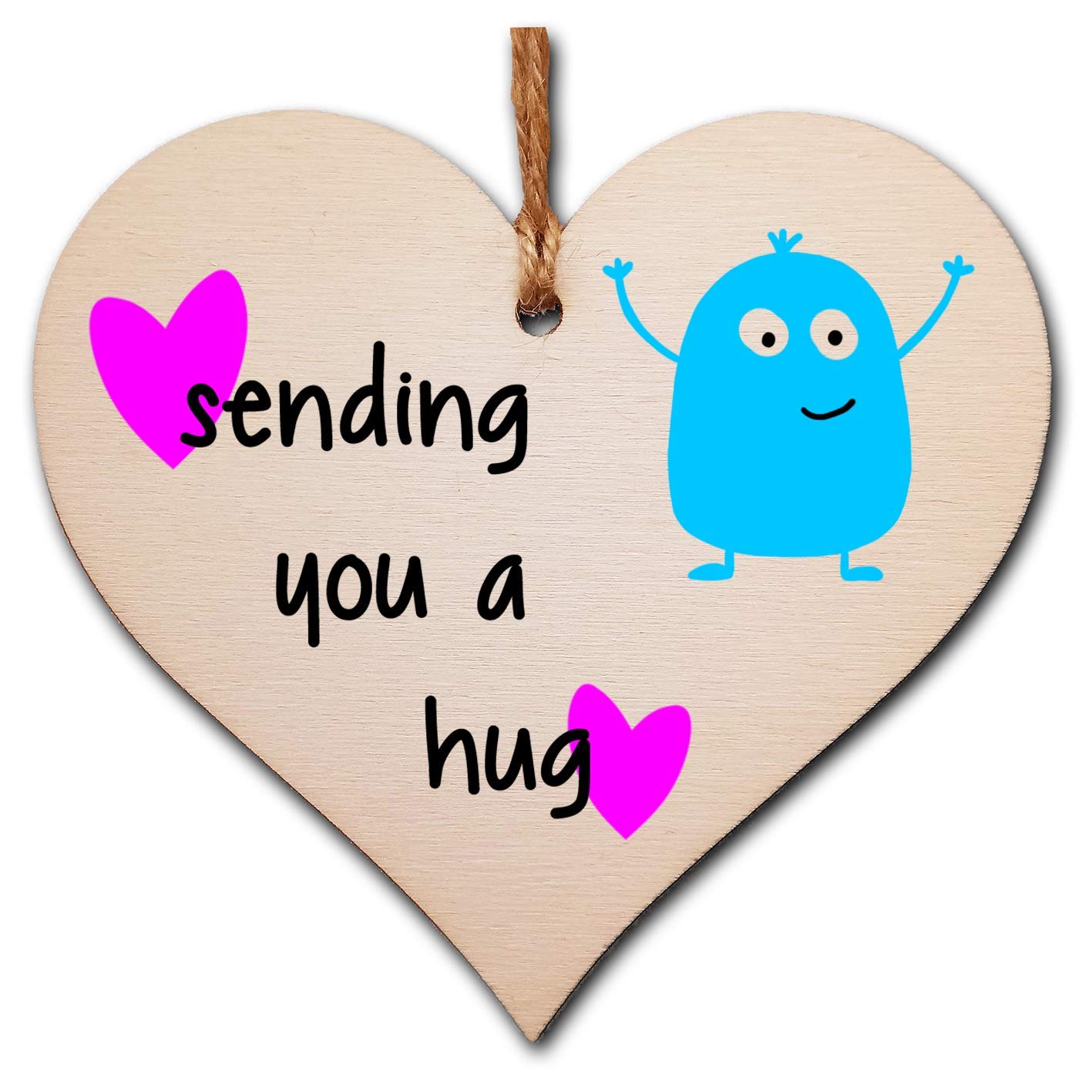 The Plum Penguin Lot De 2 Plaques En Bois Faites à La Main En Forme De Cœur 2020 2021 Année D'espoir, Verrouillage, Décoration Murale Amusante Pour La Famille Et Les Amis