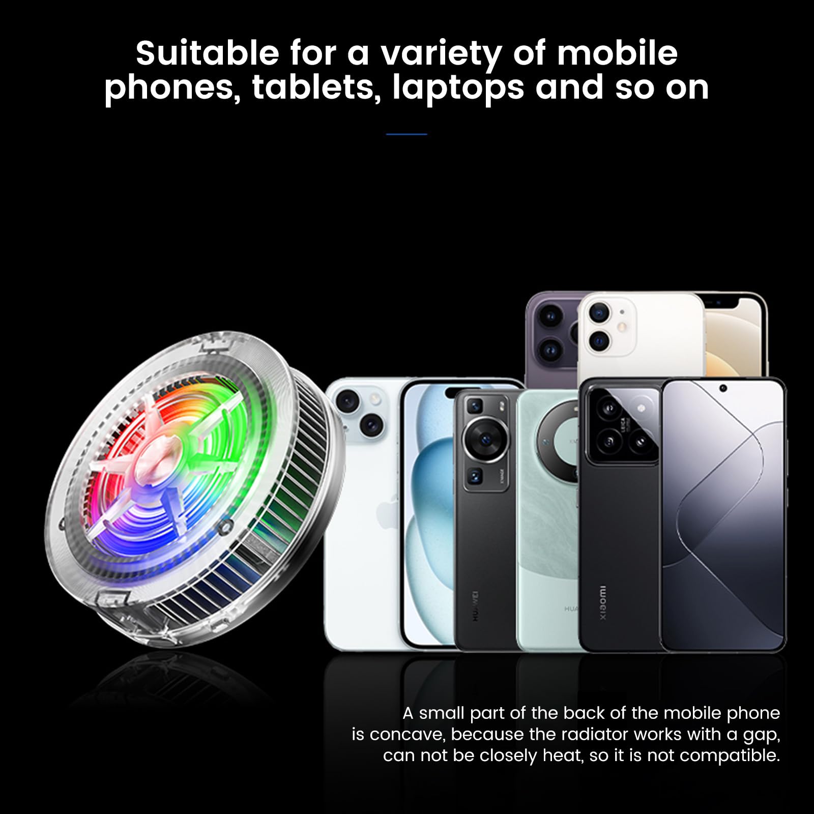 Raffreddatore per telefono, ventola magnetica piccola USB S1 ICE per il gioco, radiatore RGB per cellulare a semiconduttore per cellulare iPhone iPad PS5 Gamer Influencer Tiktok Live Streaming