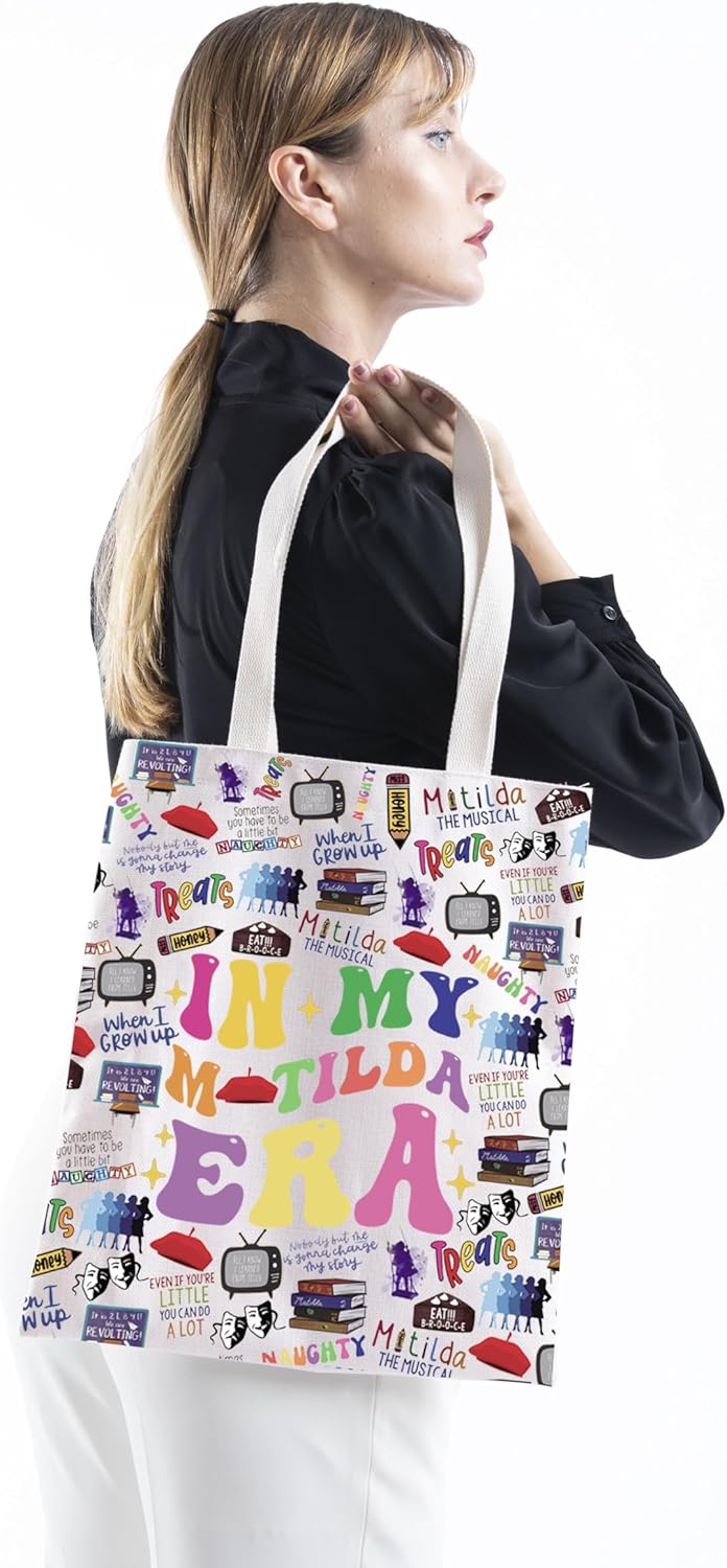 TSOTMO Television Gift Comedy Tragedy Mask Theatre Drama Actress In My Era Makeup Bag Musical Lover Gift (Mat Era tote) - Image 4