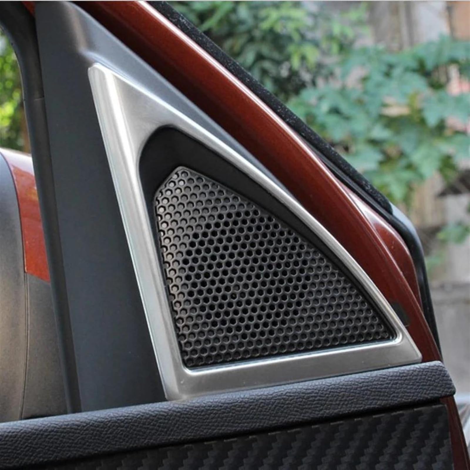 Modanature Interne Per Peugeot 3008 4008 5008 2017 Acciaio Inossidabile All'interno Porta Pilastro Audio Altoparlante Suono Corno Decorazione Copertura Cornice Cornice Telaio Interno Auto