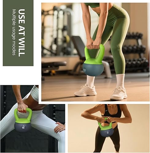 Miniatura 7 de ENERGI CORE Pesa rusa - Peso relleno de arena para entrenamientos de gimnasio en casa y entrenamiento de fuerza, campana de ejercicio portátil para