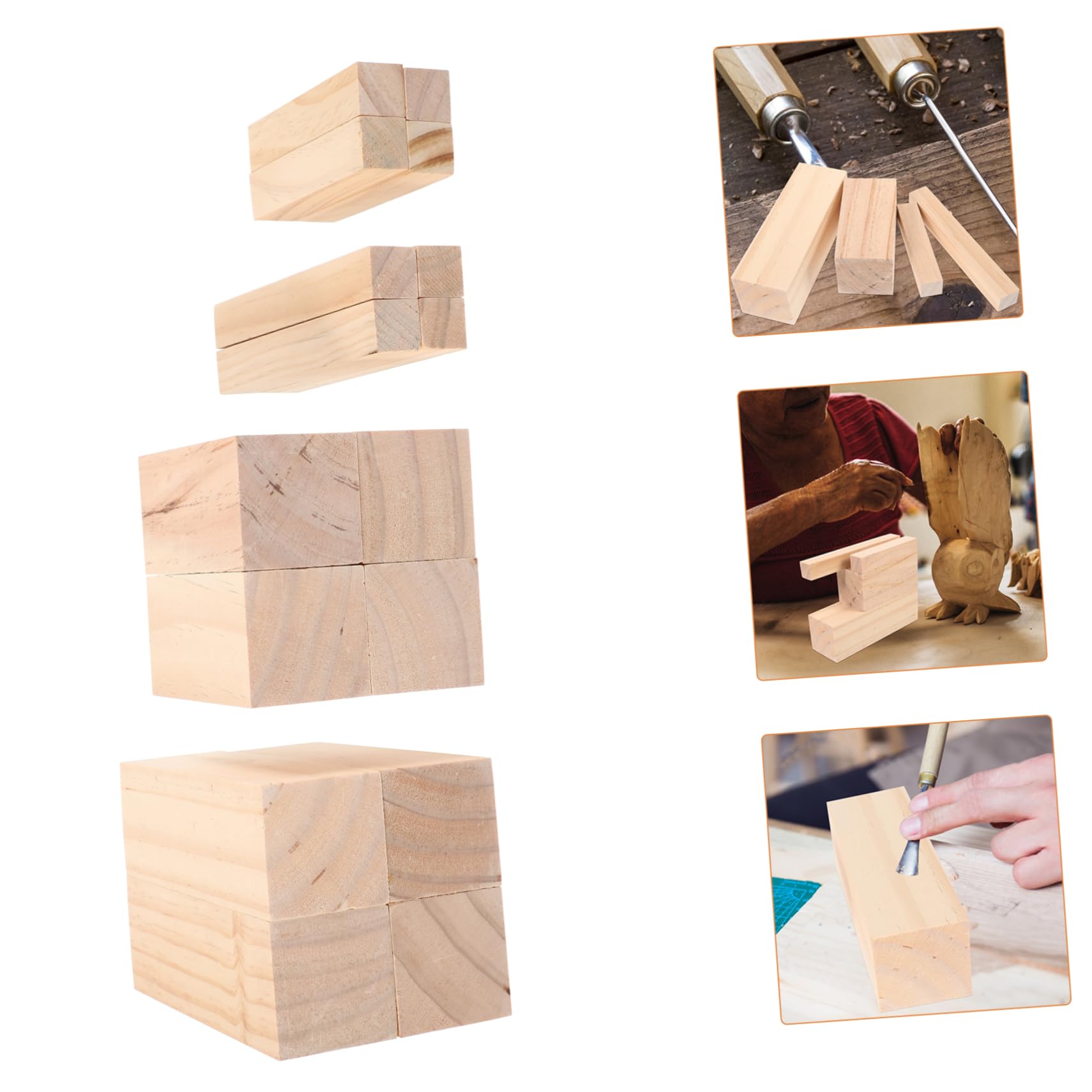 STOBOK 16 Stück Holzblöcke aus Synthetischem Material ohne Knoten Leicht zu Bemalen zum Schnitzen und Basteln für Anfänger und Erwachsene