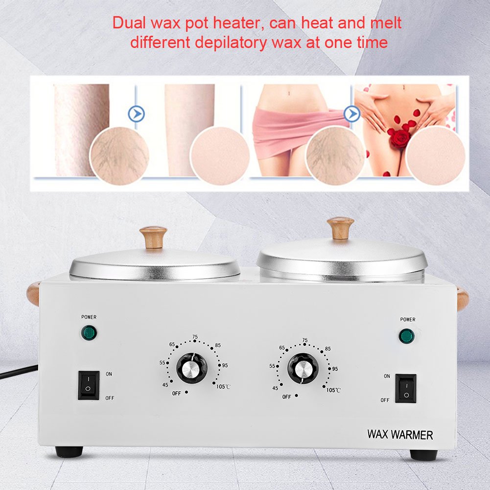 Calentador De Cera Depilatoria De 220v, Máquina De Calentador De Cera Eléctrica De Salón Spa, Calentador De Cera, Doble Tarro De Calentador De Cera Caliente De Parafina, Para Depilación Profesional