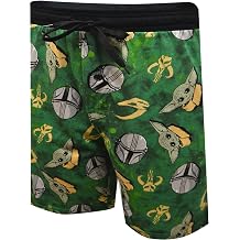 Star Wars The Mandalorian Grogu and Mando Tie-Dye Jam Shorts