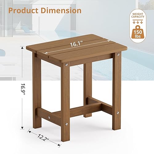 Miniatura 129 de LUE BONA HDPS - Mesa auxiliar para exteriores, pequeñas mesas auxiliares Adirondack para exteriores, mesa auxiliar exterior para patio, porche, Negro