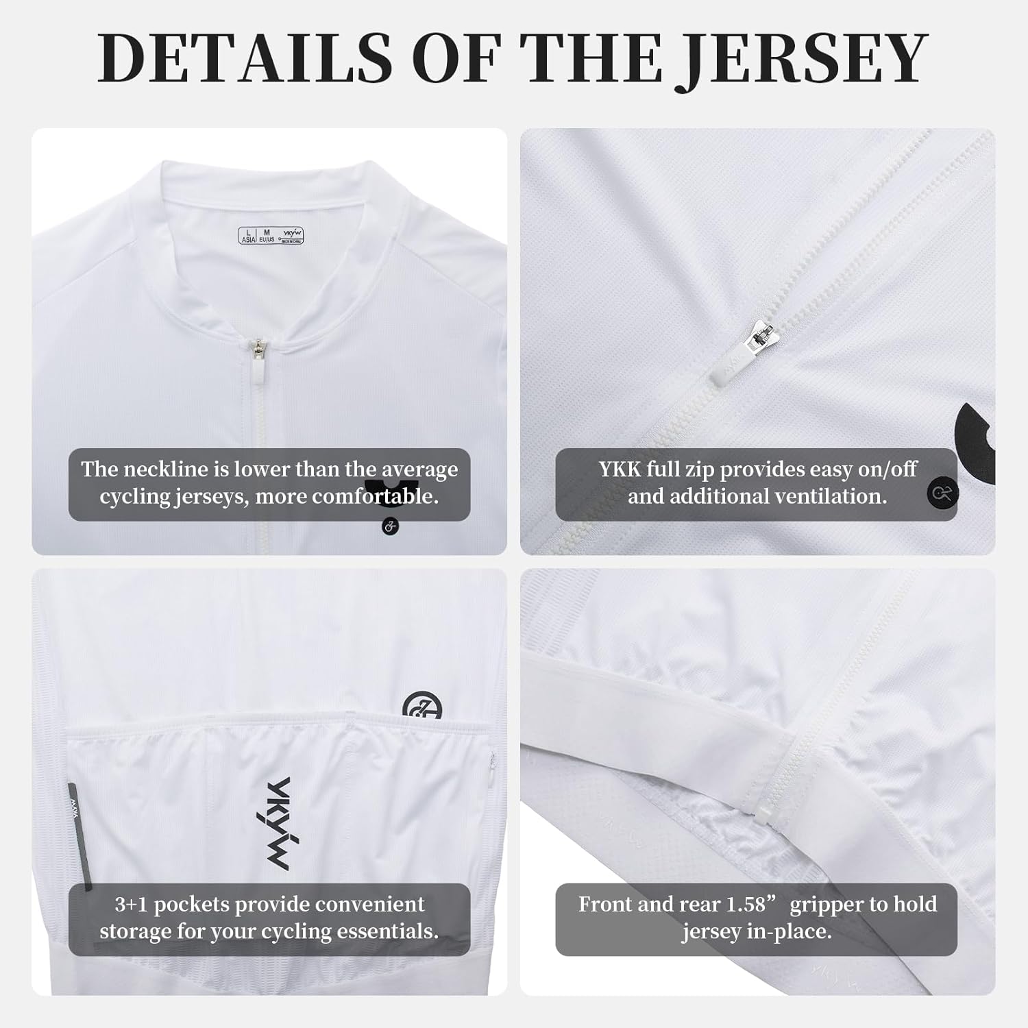YKYWBIKE Cycling Jesrsey Set-Short Sleeves Bike Jersey+4D Padded Cycling Bib Shorts Road Biking Outfits Bicycle Kit for Men