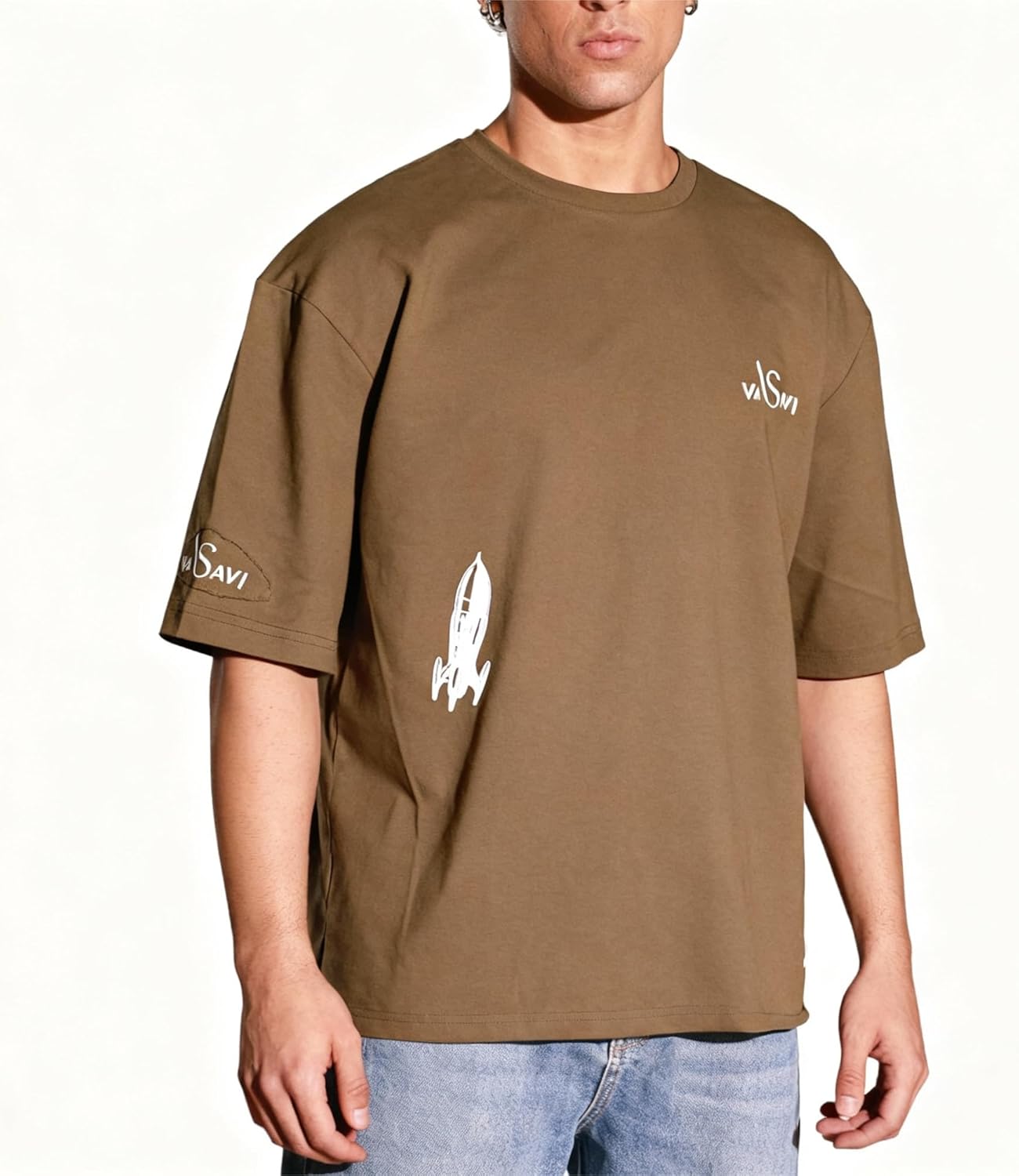 vasavi Oversized T-Shirt - Short Sleeve Baggy Tshirt for Men - Casual Drop Shoulder Oversized Tee Rugged Rebel - Image 7