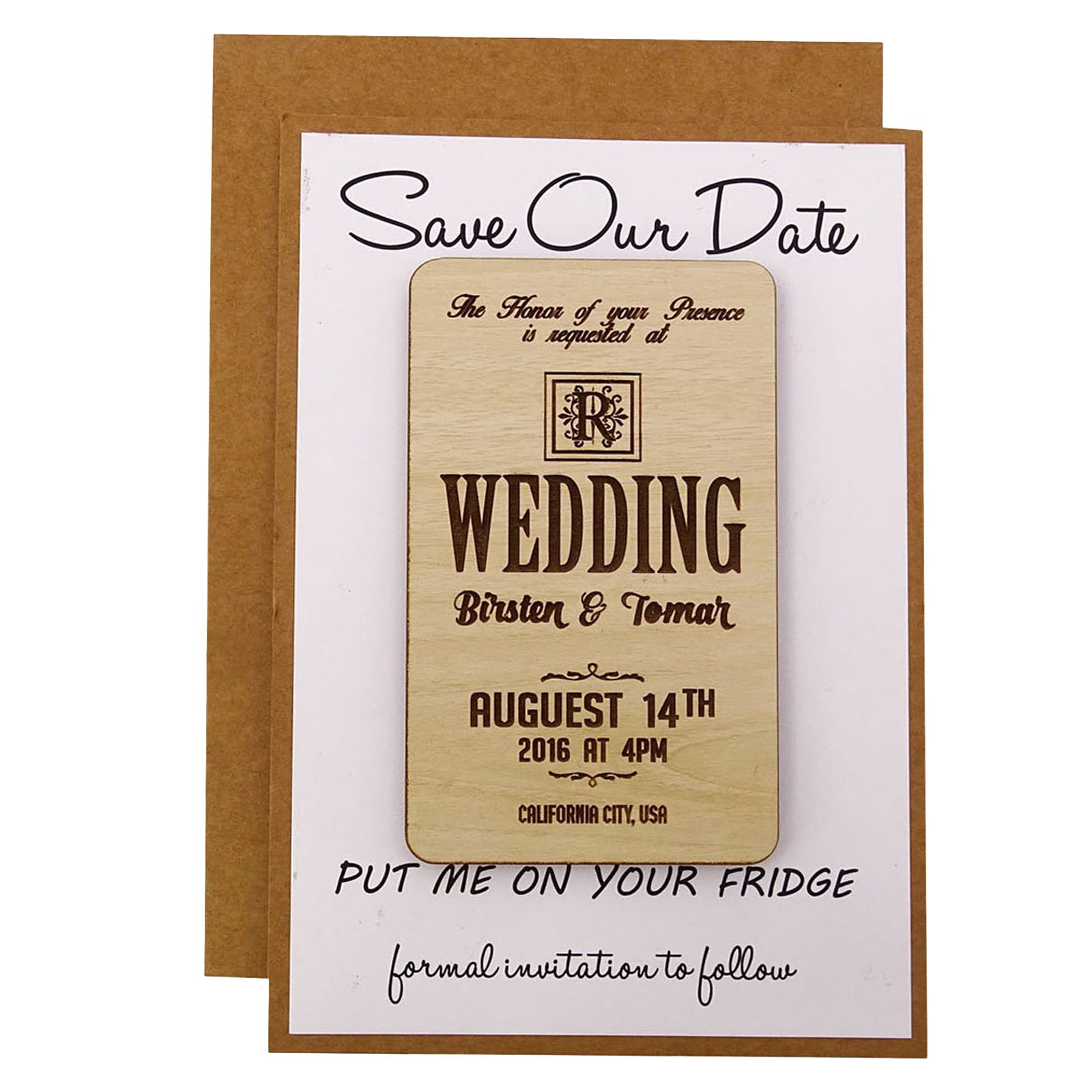Magnet en bois personnalisé cadeau mariage rustique anniversaire 50 ans