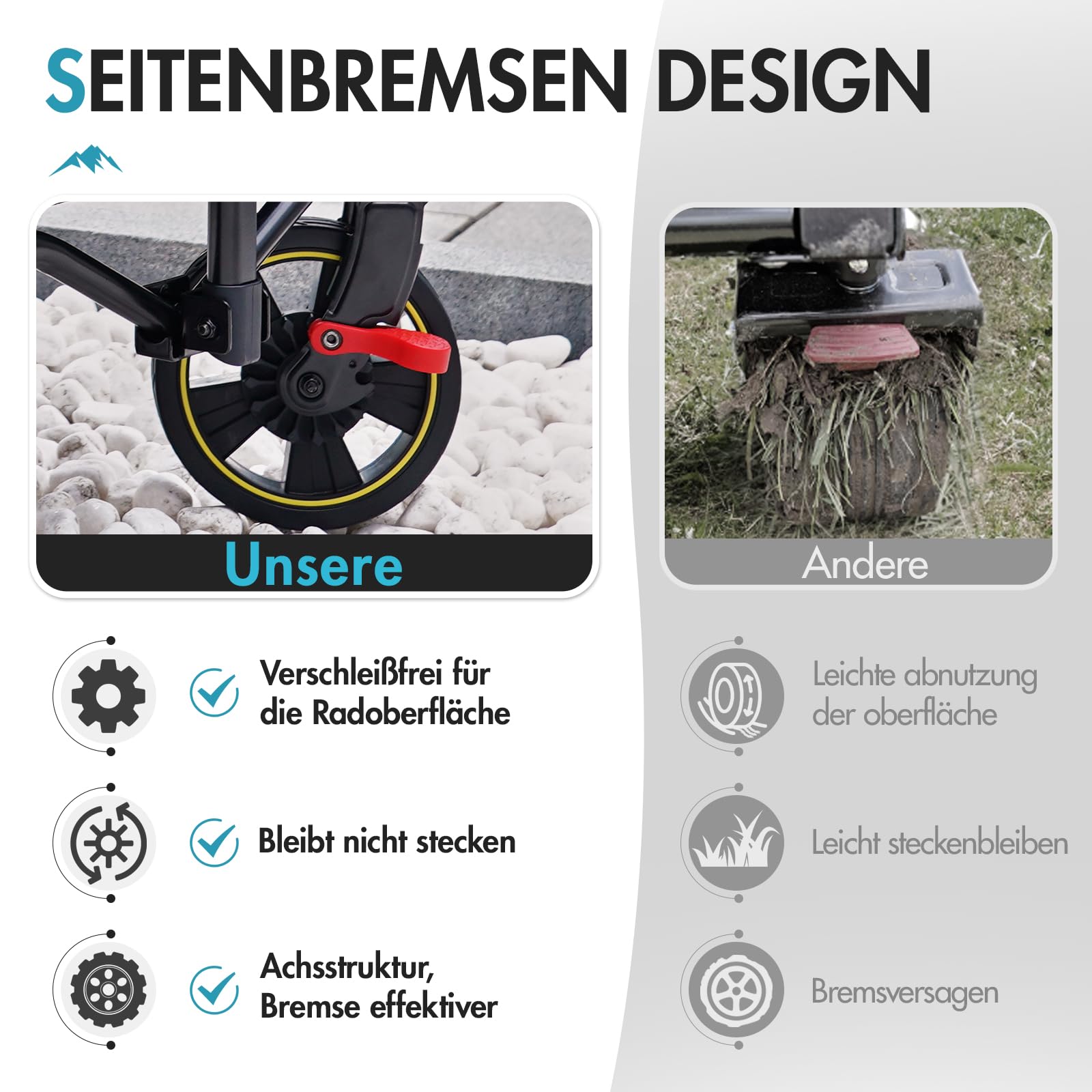Portal Bollerwagen faltbar XXL Große Ladefläche 120kg belastbar Handwagen mit Getränkehalter Seitentasche Transportwagen Leiterwagen klappbar Strandwagen Faltwagen für Garten Camping Festival