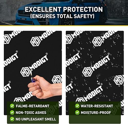 Miniatura 6 de 10 unidades de 165 mil 15.7 pulgadas × 9.8 pulgadas alfombrilla de amortiguación de sonido de coche 10.76 pies cuadrados butilo automotriz