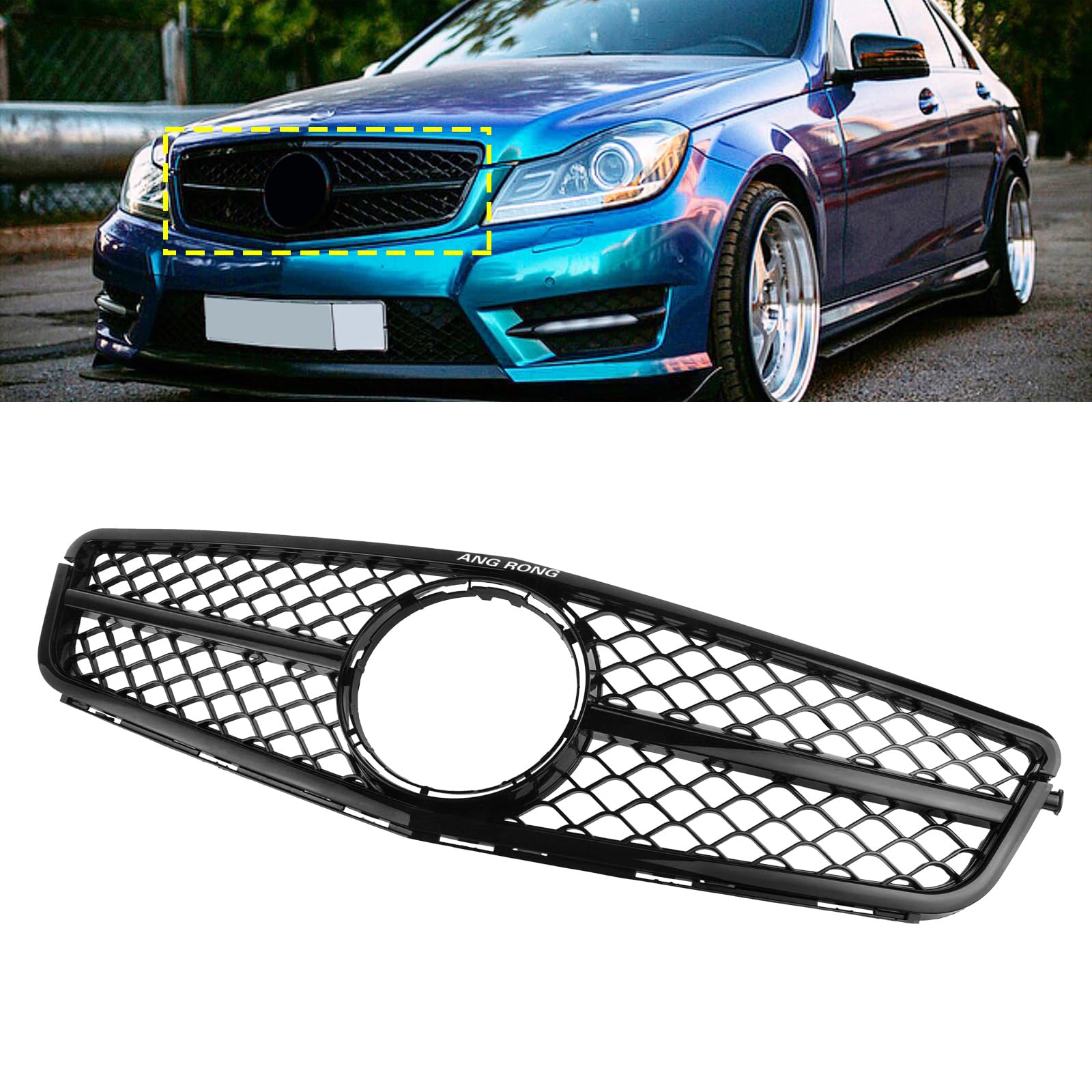 Yfoutlet Front Bumper Tow Hook Eye Cover – Black ABS, Direct Fit For Mercedes C-Class W204/S204/C204