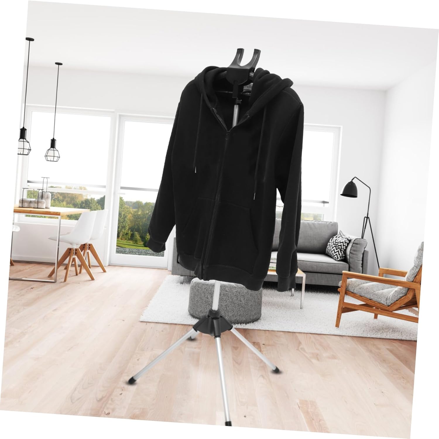 Healifty 1Set Foldable Adjustable Garment Hanger for Handheld Steamers Lightweight Clothes Drying Rack Telescopic Rod for Convenient Ironing and Space Saving Storage