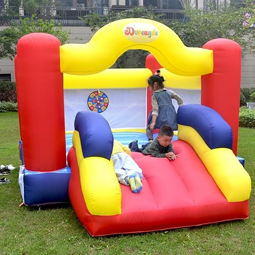 Miniatura 3 de Castillo inflable con soplador de aire y tobogán, castillo animoso familiar con juego de pelota de dardos, casa inflable para niños, 12 pies x 9