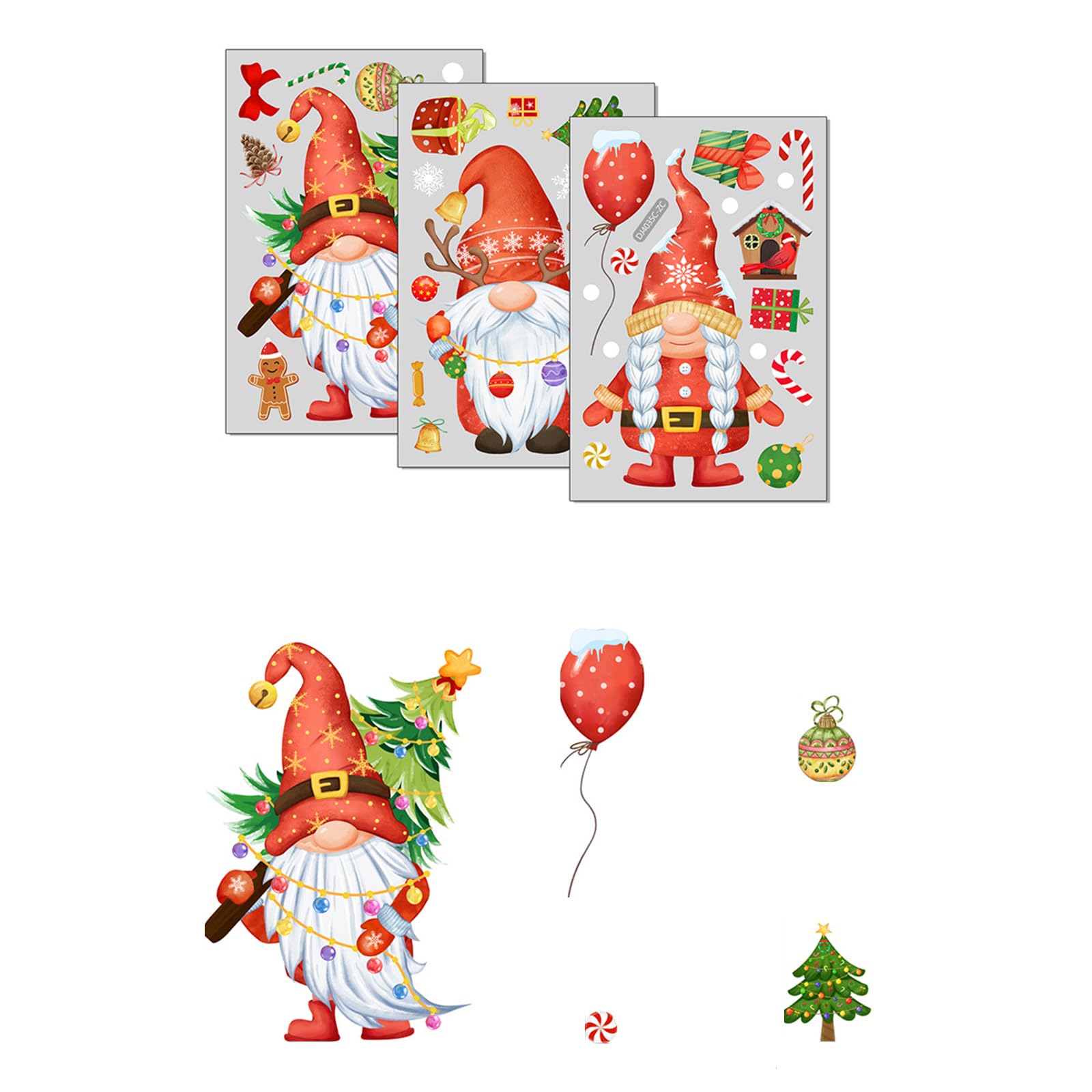 Buxuaaaa Christmas Window Clings Glass Door Sticker Gnomes Dwarf Faceless Stickers Set Double Sided Double Sided Glass Window Decals Suitable for Indoor and Outdoor Use