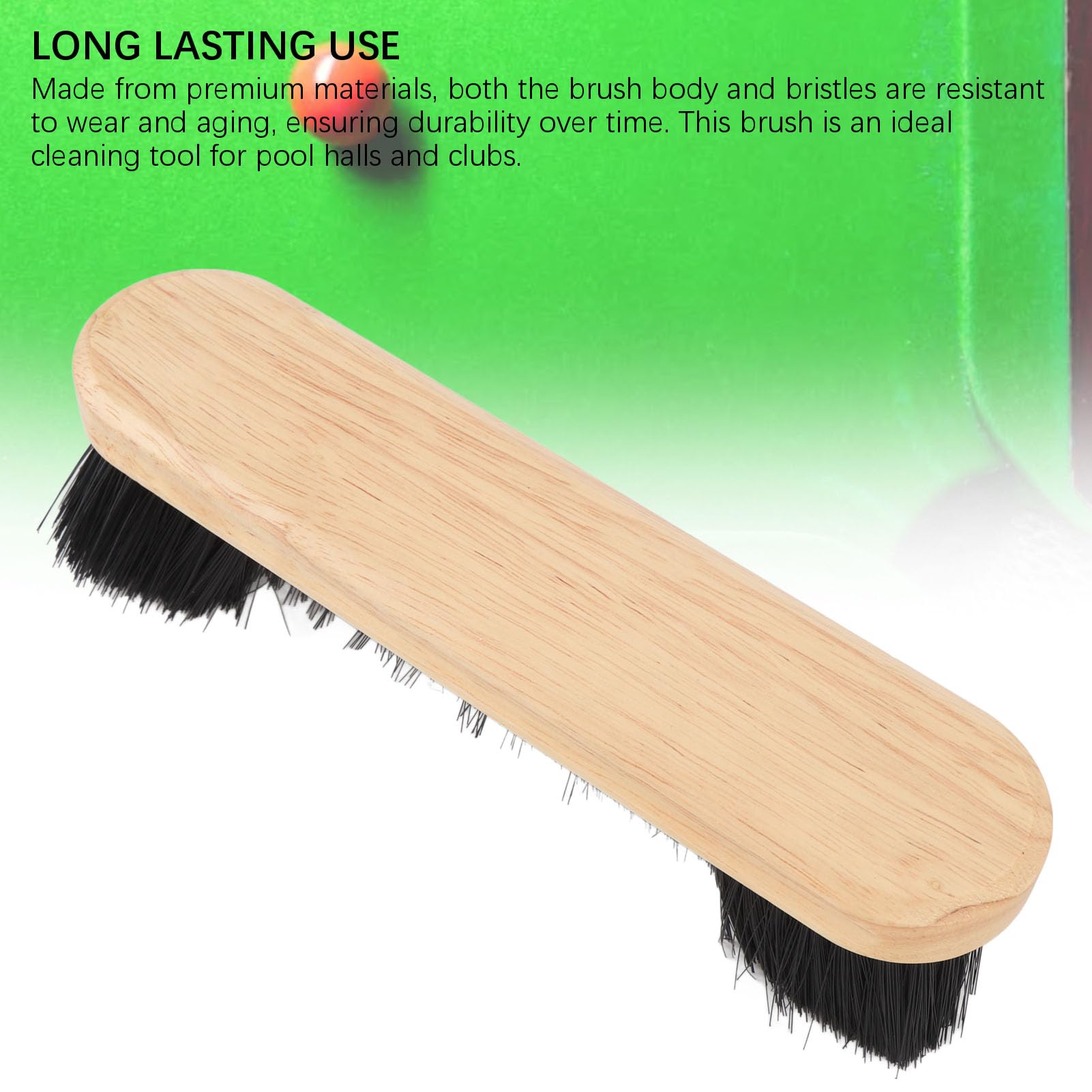 banapoy Pool Table Brush, 9 Inch Wooden Billiard Table Brush with Nylon Professional Billiard Table Brush Dust Removal Tool for Cleaning, Billiard Pool Table Accessories