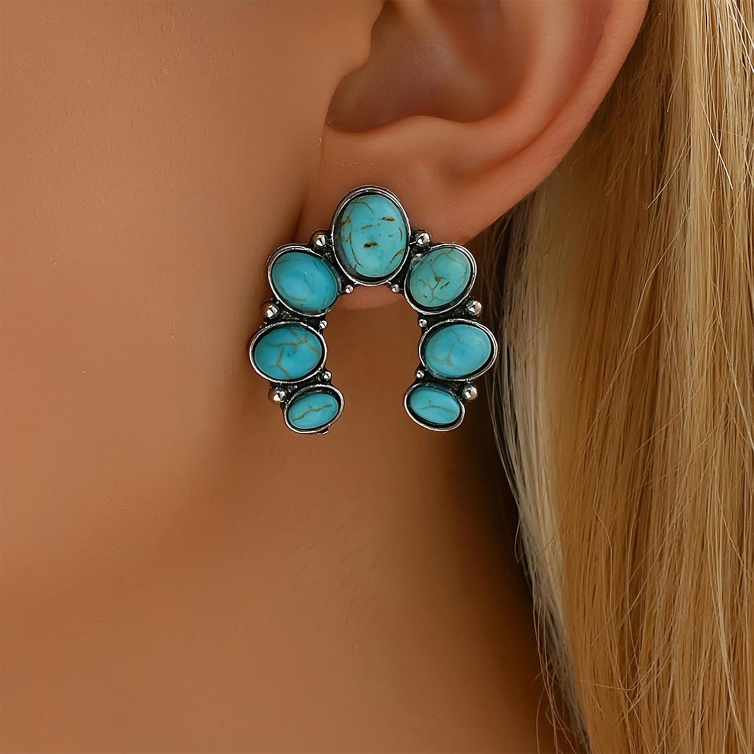 Turquoise Earrings for Women Western Jewelry Country Concert Outfits for Women Cowboy Chic Rodeo Outfit Shirts Dress Accessories - Image 3