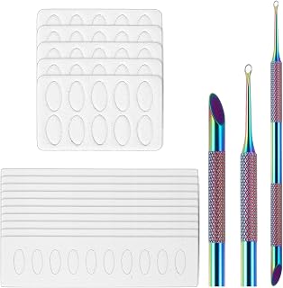 Nail Pusher Pre-Treatment Dual Ended Cuticle Remover Russian Prep Nail Pushers with 100/180 Grit Sandpaper Sheets for Fingernails Toenails Manicure Pedicure Nail Art Care Tools
