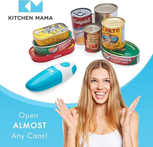 Miniatura 25 de Kitchen Mama Abrelatas eléctrico automático: abre tus latas con una simple pulsación de botón, automático, manos libres, borde liso, funciona con